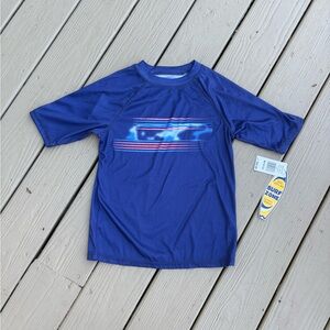 NWT SURF ZONE Kids Blue Rash Guard Shirt, Size: 10/12